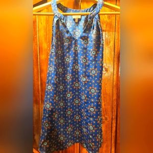 Sleeveless navy blue v-neck women's blouse extra small